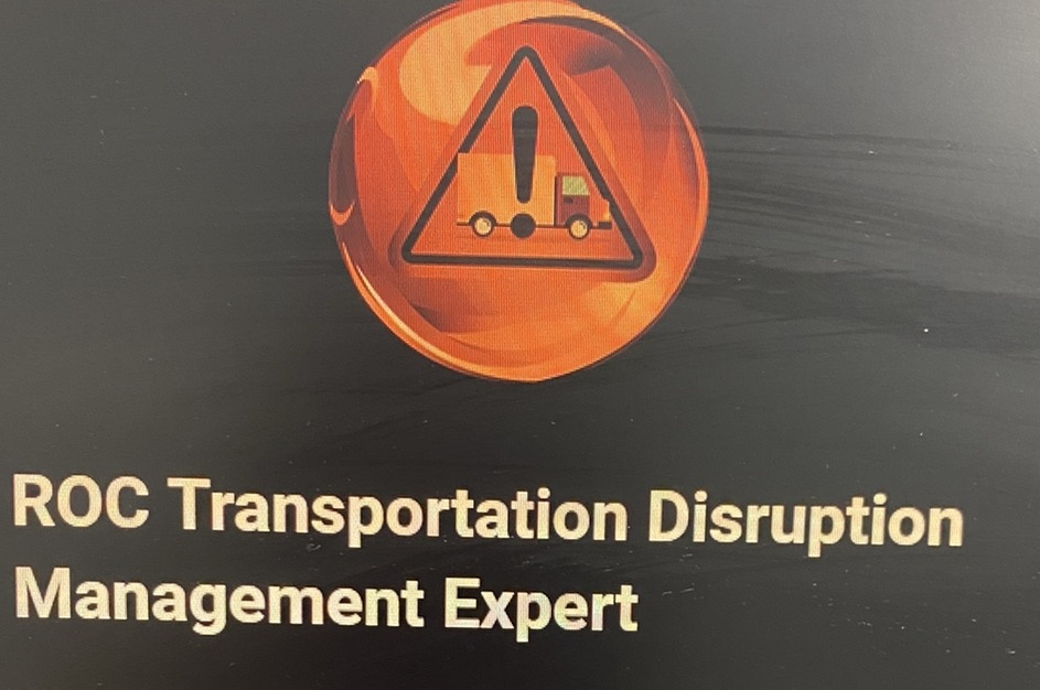 Jamie Lynn Services transportation disruption management recognition card Recognition card reading ROC Transportation Disruption Management Expert